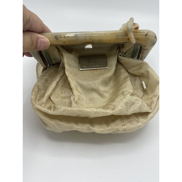 Prada Satin Mini Frame Gold Hand Bag (Repaired/Reconstructed) - Picture 10 of 12